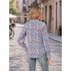 image:imageGRACE KARIN Womens Floral Long Sleeve Tops 2026 Summer V Neck Chiffon Blouses Dressy Casual Print Work Shirts Boho ClothesBlue Orange Dot