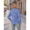 image:imageGRACE KARIN Womens Floral Long Sleeve Tops 2026 Summer V Neck Chiffon Blouses Dressy Casual Print Work Shirts Boho ClothesBlue Wave