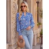 image:imageGRACE KARIN Womens Floral Long Sleeve Tops 2026 Summer V Neck Chiffon Blouses Dressy Casual Print Work Shirts Boho ClothesBlue Wave