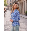 image:imageGRACE KARIN Womens Floral Long Sleeve Tops 2026 Summer V Neck Chiffon Blouses Dressy Casual Print Work Shirts Boho ClothesBlue Wave