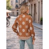 image:imageGRACE KARIN Womens Floral Long Sleeve Tops 2026 Summer V Neck Chiffon Blouses Dressy Casual Print Work Shirts Boho ClothesBrown Boho Floral