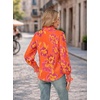 image:imageGRACE KARIN Womens Floral Long Sleeve Tops 2026 Summer V Neck Chiffon Blouses Dressy Casual Print Work Shirts Boho ClothesOrange Purple Floral