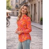 image:imageGRACE KARIN Womens Floral Long Sleeve Tops 2026 Summer V Neck Chiffon Blouses Dressy Casual Print Work Shirts Boho ClothesOrange Purple Floral