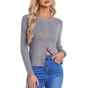 image:imageGRACE KARIN Womens Lightweight Cardigan Sweaters Cropped Button Up Scalloped Summer Outfits for Women 2026Grey