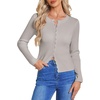 image:imageGRACE KARIN Womens Lightweight Cardigan Sweaters Cropped Button Up Scalloped Summer Outfits for Women 2026Light Grey