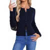 image:imageGRACE KARIN Womens Lightweight Cardigan Sweaters Cropped Button Up Scalloped Summer Outfits for Women 2026Navy Blue
