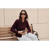image:imageGRACE KARIN Womens Lightweight Cardigan Sweaters Cropped Button Up Scalloped Summer Outfits for Women 2026Wine Red