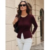 image:imageGRACE KARIN Womens Lightweight Cardigan Sweaters Cropped Button Up Scalloped Summer Outfits for Women 2026Wine Red