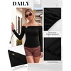 image:imageGRACE KARIN Womens Long Sleeve Off Shoulder Tops Sexy Slim Fitted Y2K Going Out Tops Fall Fashion Outfits 2026Black