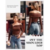image:imageGRACE KARIN Womens Long Sleeve Off Shoulder Tops Sexy Slim Fitted Y2K Going Out Tops Fall Fashion Outfits 2026Coffee