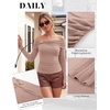 image:imageGRACE KARIN Womens Long Sleeve Off Shoulder Tops Sexy Slim Fitted Y2K Going Out Tops Fall Fashion Outfits 2026Pink