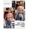 image:imageGRACE KARIN Womens Long Sleeve Off Shoulder Tops Sexy Slim Fitted Y2K Going Out Tops Fall Fashion Outfits 2026Pink