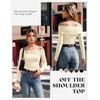image:imageGRACE KARIN Womens Long Sleeve Off Shoulder Tops Sexy Slim Fitted Y2K Going Out Tops Fall Fashion Outfits 2026White