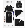 image:imageGRACE KARIN Work Dresses for Women 34 Sleeve Bodycon Pencil Business Outfits Color Block Office Church Clothes with BeltBlack