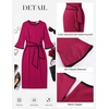 image:imageGRACE KARIN Work Dresses for Women 34 Sleeve Bodycon Pencil Business Outfits Color Block Office Church Clothes with BeltRose