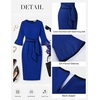 image:imageGRACE KARIN Work Dresses for Women 34 Sleeve Bodycon Pencil Business Outfits Color Block Office Church Clothes with BeltRoyal Blue