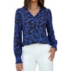 image:imageGRACE KARIN Womens Boho Floral Tops 2026 Fall Button Down Long Sleeve Blouses Dressy Casual V Neck Work Trendy ShirtsBlack Blue Floral