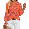 image:imageGRACE KARIN Womens Floral Long Sleeve Tops 2026 Summer V Neck Chiffon Blouses Dressy Casual Print Work Shirts Boho ClothesOrange Purple Floral