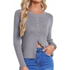 image:imageGRACE KARIN Womens Lightweight Cardigan Sweaters Cropped Button Up Scalloped Summer Outfits for Women 2026Grey