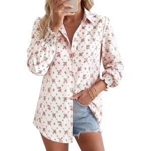 image:imageGRACE KARIN Womens Button Down Floral Print Shirts Dressy Casual Long Sleeve Blouses 2026 Business Work Outfits TopsApricot Pink Floral