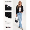 image:imageGRACE KARIN Cropped Cardigan Sweaters for Women Long Sleeve Crew Neck Open Front Jackets Y2K Fall Fashion Clothes 2026Black