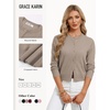 image:imageGRACE KARIN Cropped Cardigan Sweaters for Women Long Sleeve Crew Neck Open Front Jackets Y2K Fall Fashion Clothes 2026Camel