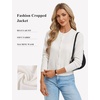 image:imageGRACE KARIN Cropped Cardigan Sweaters for Women Long Sleeve Crew Neck Open Front Jackets Y2K Fall Fashion Clothes 2026Ivory White