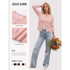 image:imageGRACE KARIN Cropped Cardigan Sweaters for Women Long Sleeve Crew Neck Open Front Jackets Y2K Fall Fashion Clothes 2026Light Pink