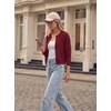 image:imageGRACE KARIN Cropped Cardigan Sweaters for Women Long Sleeve Crew Neck Open Front Jackets Y2K Fall Fashion Clothes 2026Wine Red