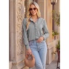 image:imageGRACE KARIN Women Striped Button Down Shirts Dressy Casual Cotton Ruffled Long Sleeve Tops 2026 Summer Fashion Work ClothesBlack