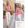 image:imageGRACE KARIN Women Striped Button Down Shirts Dressy Casual Cotton Ruffled Long Sleeve Tops 2026 Summer Fashion Work ClothesRed
