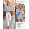 image:imageGRACE KARIN Women Striped Button Down Shirts Dressy Casual Cotton Ruffled Long Sleeve Tops 2026 Summer Fashion Work ClothesSky Blue