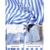 image:imageGRACE KARIN Women Striped Button Down Shirts Dressy Casual Cotton Ruffled Long Sleeve Tops 2026 Summer Fashion Work ClothesSky Blue