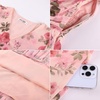 image:imageGRACE KARIN Womens Floral Long Sleeve DressElegance Wedding Guest DressesV Neck Flowy Boho Maxi Dress with PocketGrayish With Pink Flowers