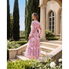image:imageGRACE KARIN Womens Floral Long Sleeve DressElegance Wedding Guest DressesV Neck Flowy Boho Maxi Dress with PocketPurple With Delicate Floral