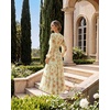 image:imageGRACE KARIN Womens Floral Long Sleeve DressElegance Wedding Guest DressesV Neck Flowy Boho Maxi Dress with PocketRice With Orange Flowers