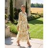 image:imageGRACE KARIN Womens Floral Long Sleeve DressElegance Wedding Guest DressesV Neck Flowy Boho Maxi Dress with PocketRice With Orange Flowers