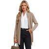 image:imageGRACE KARIN Womens Lightweight Long Sleeve Cardigan Sweaters Open Front Knit Draped Cardigans Business Casual CoatsKhaki