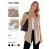 image:imageGRACE KARIN Womens Lightweight Long Sleeve Cardigan Sweaters Open Front Knit Draped Cardigans Business Casual CoatsKhaki