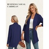 image:imageGRACE KARIN Womens Lightweight Long Sleeve Cardigan Sweaters Open Front Knit Draped Cardigans Business Casual CoatsNavy Blue