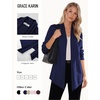 image:imageGRACE KARIN Womens Lightweight Long Sleeve Cardigan Sweaters Open Front Knit Draped Cardigans Business Casual CoatsNavy Blue