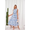 image:imageGRACE KARIN Womens 2026 Summer Sleeveless Floral Flowy Casual Dresses Boho Tie Belt A Line Shirt Midi Dress with PocketBlue
