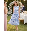 image:imageGRACE KARIN Womens 2026 Summer Sleeveless Floral Flowy Casual Dresses Boho Tie Belt A Line Shirt Midi Dress with PocketBlue