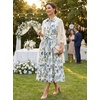 image:imageGRACE KARIN Womens 2026 Summer Sleeveless Floral Flowy Casual Dresses Boho Tie Belt A Line Shirt Midi Dress with PocketGreen