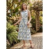 image:imageGRACE KARIN Womens 2026 Summer Sleeveless Floral Flowy Casual Dresses Boho Tie Belt A Line Shirt Midi Dress with PocketGreen