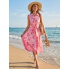 image:imageGRACE KARIN Womens 2026 Summer Sleeveless Floral Flowy Casual Dresses Boho Tie Belt A Line Shirt Midi Dress with PocketPink Flower
