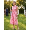 image:imageGRACE KARIN Womens 2026 Summer Sleeveless Floral Flowy Casual Dresses Boho Tie Belt A Line Shirt Midi Dress with PocketPink Flower