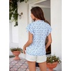 image:imageGRACE KARIN 2026 Boho Tops for Women Dressy CasualRuffle Sleeve Chiffon Blouses Floral ShirtsV Neck Summer Fashion ClothesBlue Floral