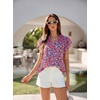 image:imageGRACE KARIN 2026 Boho Tops for Women Dressy CasualRuffle Sleeve Chiffon Blouses Floral ShirtsV Neck Summer Fashion ClothesBlue Red