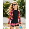 image:imageGRACE KARIN Girls Rash Guard Swimsuit Long Sleeve Two Piece Bathing Suit UPF 50 Summer Swimwear Size 612YBlack Coconut Tree